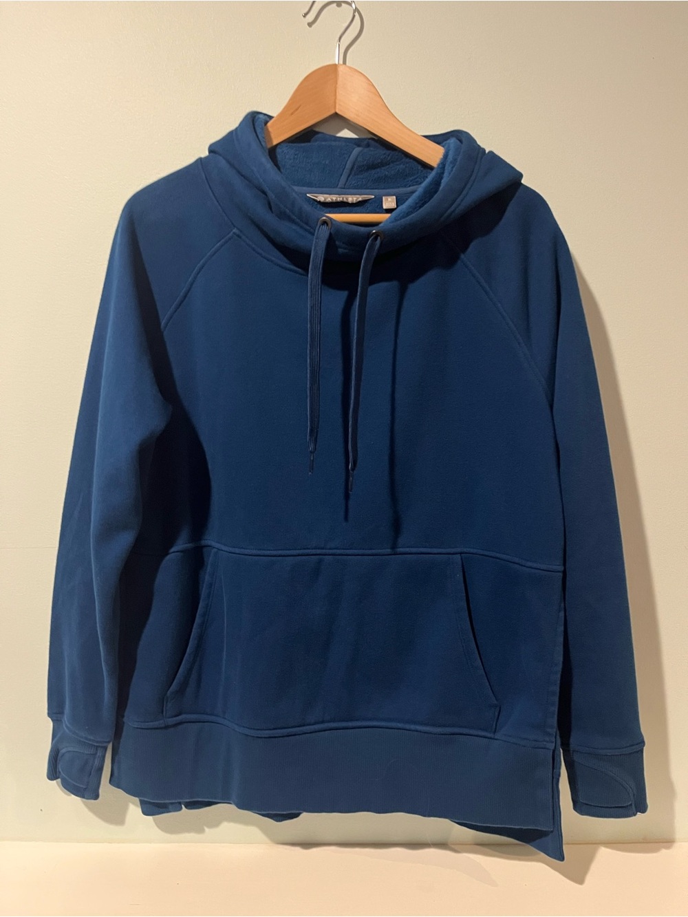 Athleta Hoodie Blue Split Side Women’s Heavy Soft High Quality, Size Small